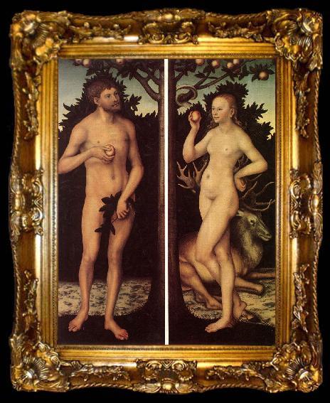 framed  CRANACH, Lucas the Elder Adam and Eve 03, ta009-2